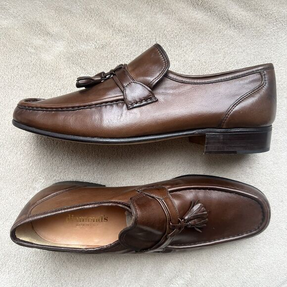 Diamond’s Italy Brown Buttery Soft Leather Tassel Tie Slip On Loafers Men 9 New - Picture 16 of 16